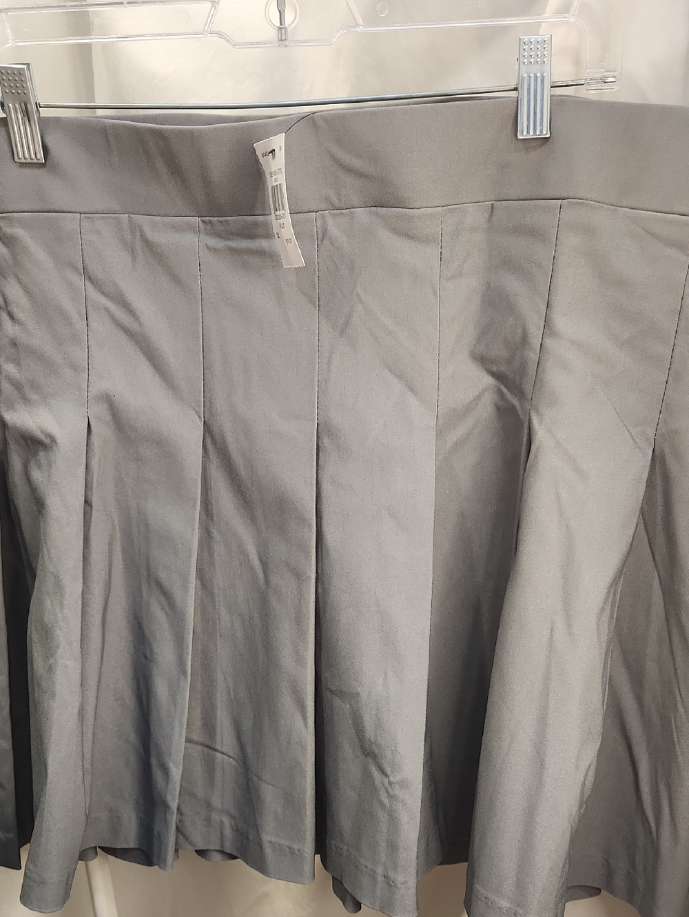 Gray Pleated A-Line Skirt